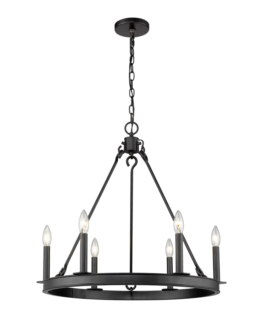 Barclay 6 Light Chandelier in Matte Black Finish
