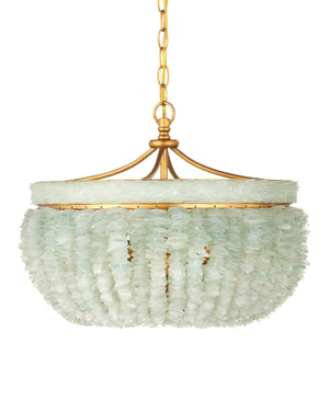 Bayou Pendant In Contemporary Gold Leaf & Seaglass