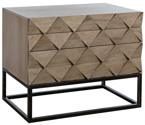 Draco Washed Walnut Sideboard on Matte Black Industrial Steel Stand