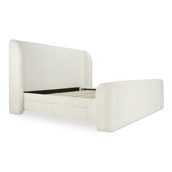 Sophia King Storage Bed in Cream with Drawers
