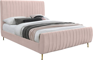 Marcos King Bed In Pink Velvet