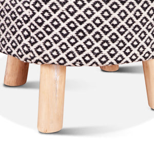 Marrakech 24" Upholstered Handloom Durry Stool