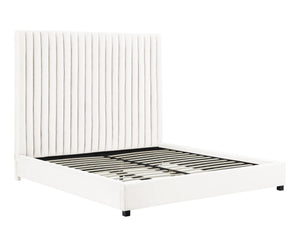 Arabelle White Velvet Bed in King