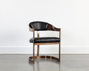 BEAUMONT DINING ARMCHAIR - ANTIQUE BRASS - CANTINA BLACK