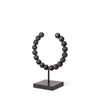Tulane I (Small) 9L x 5W Black Beaded Broken Sphere Decorative Object