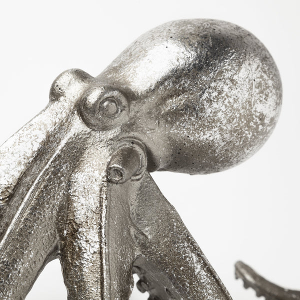 Strafford Small 10L x 9W Silver Resin Octopus