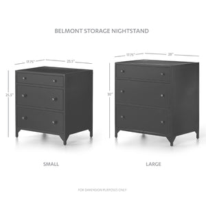 Belmont Large Storage Nightstand In Black