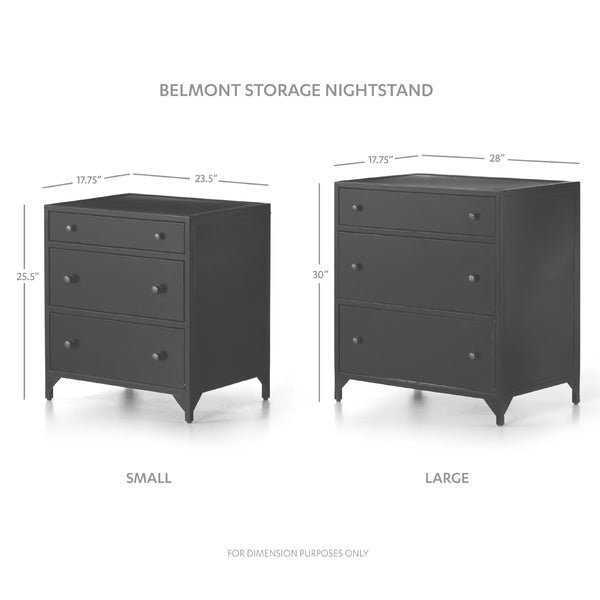 Belmont Large Storage Nightstand In Black
