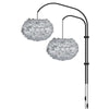 Eos Medium 2-Light Wall Lamp in Grey with Black Wall Hanger