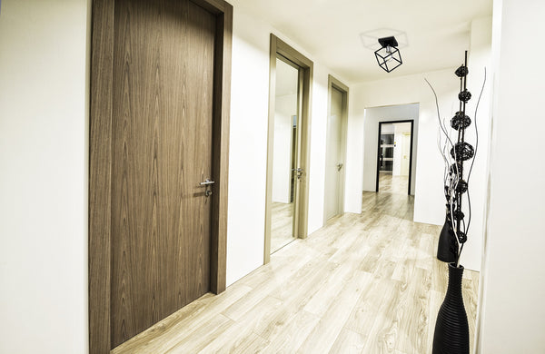 Vertical 1 Light Flush Mount in Matte Black + Brushed Nickel Finish