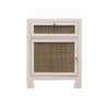 CABINET W CANE DOOR FRONT IN WHITE LACQUER