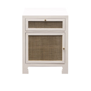CABINET W CANE DOOR FRONT IN WHITE LACQUER