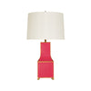HANDPAINTED PAGODA TABLE LAMP IN PINK WITH GOLD TRIM