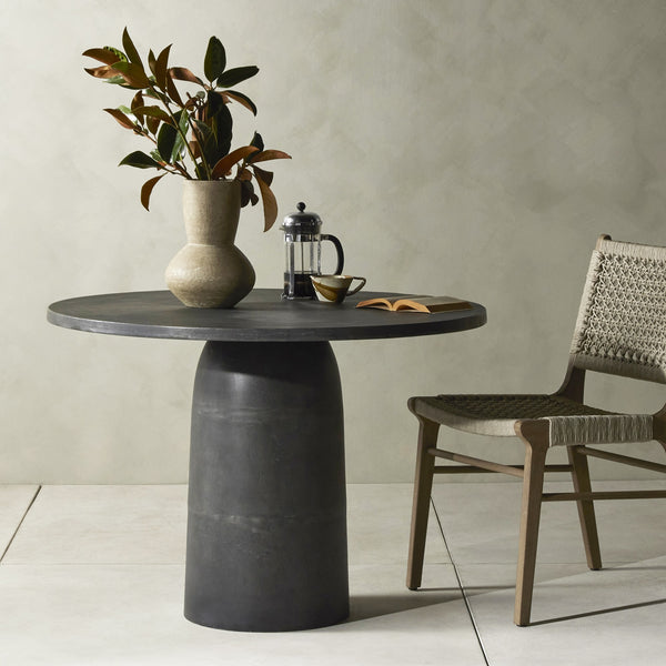 Basil Outdoor Dining Table 42" in Aged Grey