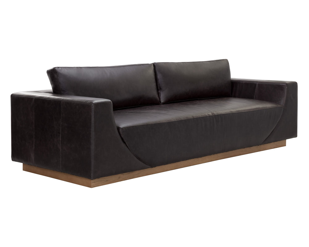 ANAKIN SOFA - LIGHT OAK - TUSCANY WARM BLACK LEATHER