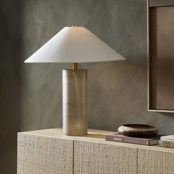 Patton Table Lamp In Smoked Blown Glass
