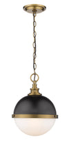 Peyton 2 Light Mini Pendant in Matte Black + Factory Bronze Finish