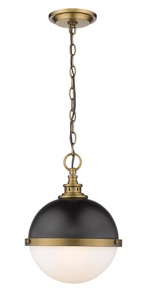Peyton 2 Light Mini Pendant in Matte Black + Factory Bronze Finish