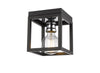 Kube 1 Light Flush Mount in Matte Black + Chrome Finish