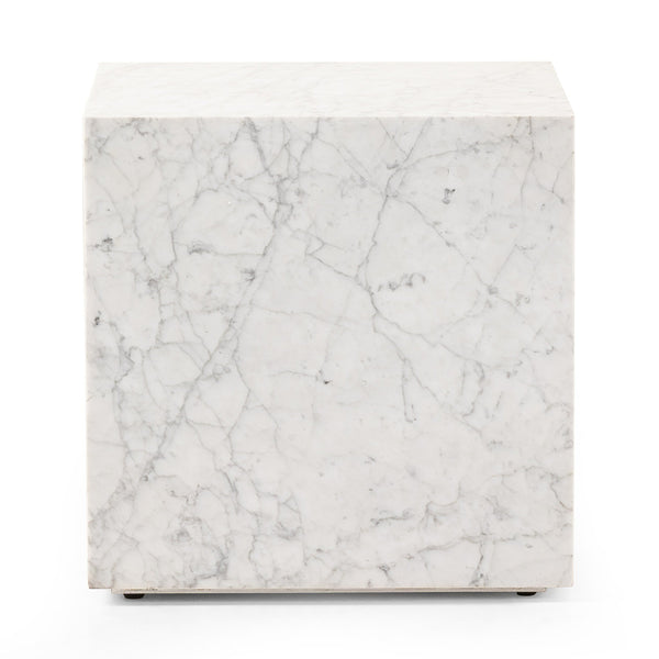 Hunter End Table - White Carrara Marble