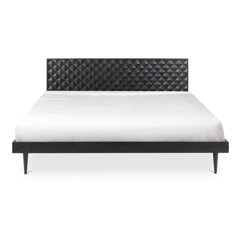 Moe's Pablo Queen Bed in Black Sheesham Wood