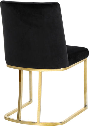 Rick Dining Chair In Black Velvet and Gold