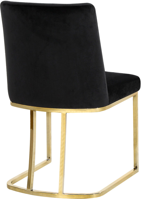 Rick Dining Chair In Black Velvet and Gold