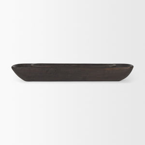 Athena Set of 2 Extra Large Black-Brown Reclaimed Wood Trays