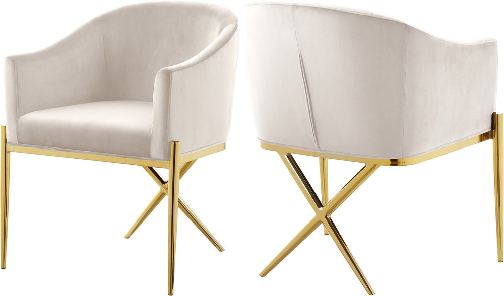 Doris Dining Chair In Cream Velvet