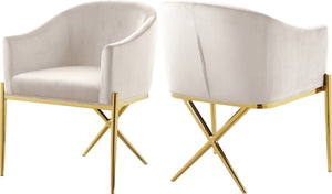 Doris Dining Chair In Cream Velvet