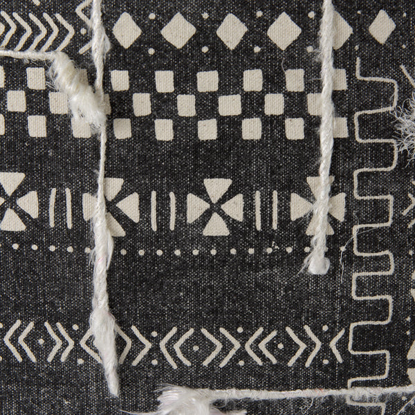 Bethune 18 x 18 Black And White Embroidered Pattern Decorative Pillow Cover