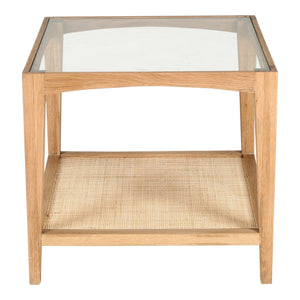 Moe's Harrington Side Table with Cane Shelf