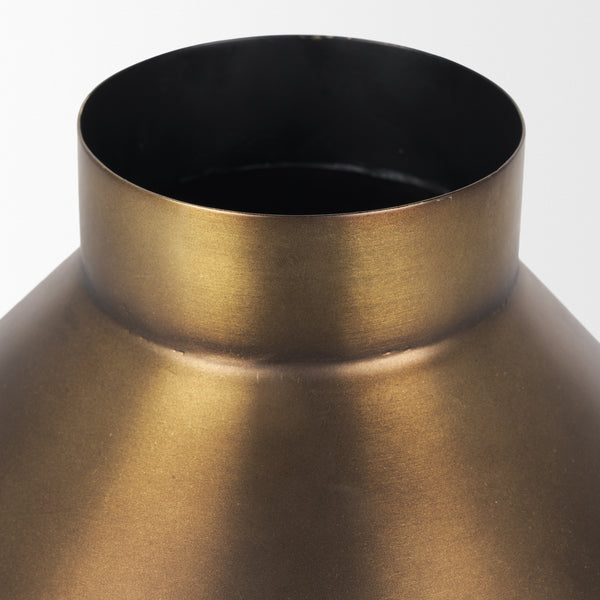 Perrin Large Brushed Gold Metal Decorative Vase
