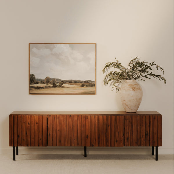 Lincoln Media Cabinet in Brown with Clinker Design