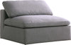Carmen Cloud Armless Chair In Grey Linen Fabric