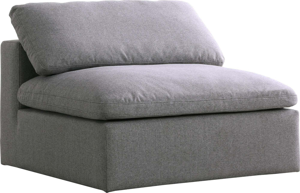 Carmen Cloud Armless Chair In Grey Linen Fabric