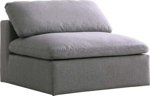 Carmen Cloud Armless Chair In Grey Linen Fabric