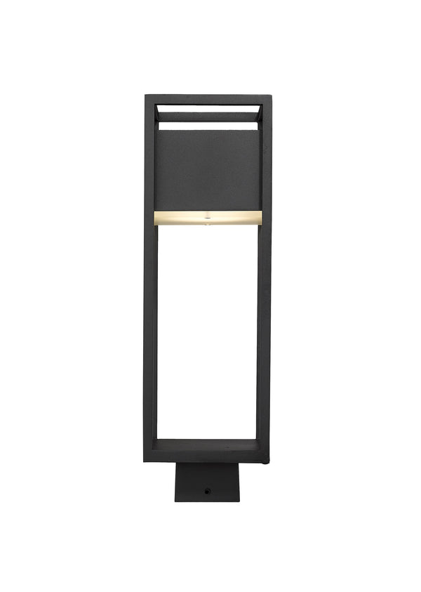 Barwick 1 Light Outdoor Post Mount Fixture in Black Finish