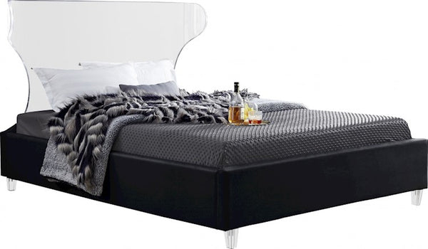 Levi Twin Bed In Black Velvet