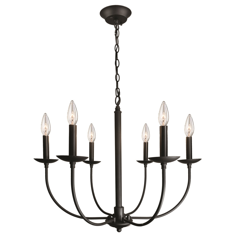 Wrought Iron AC11676BK Chandelier in Black