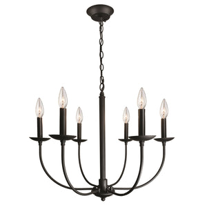 Wrought Iron AC11676BK Chandelier in Black