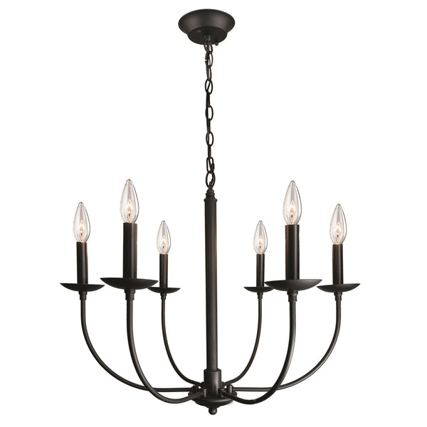 Wrought Iron AC11676BK Chandelier in Black