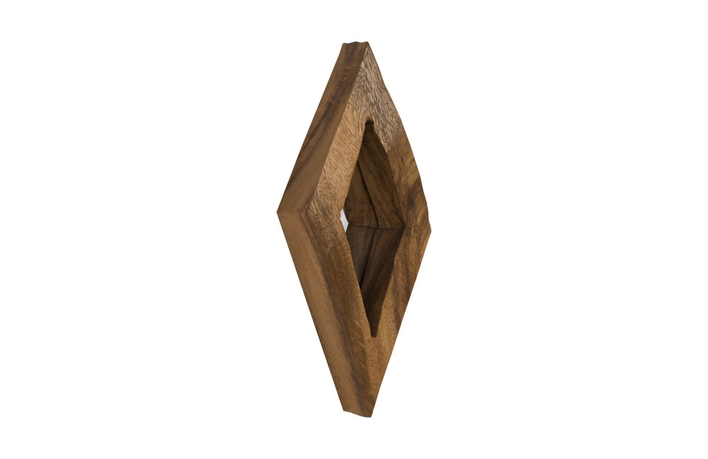 Diamond Chamcha Wood Mirror, Small, Natural