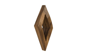 Diamond Chamcha Wood Mirror, Small, Natural