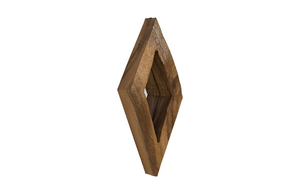 Diamond Chamcha Wood Mirror, Small, Natural