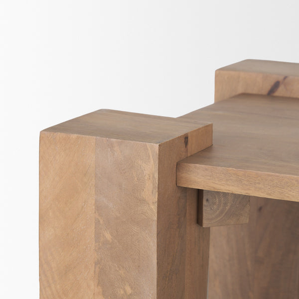 Beth Light Brown Wood Square Accent Table