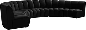Lynda 6pc. Modular Sectional In Black Velvet