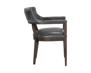 BRYLEA DINING ARMCHAIR - BROWN - BRENTWOOD CHARCOAL LEATHER