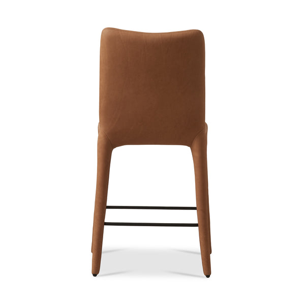 Monza Stool In Heritage Camel Top Grain Leather - Counter