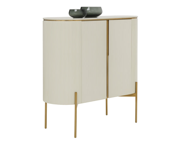 PALOMA BAR CABINET - HIGH GLOSS CREAM